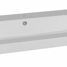 Wastafel mineraalmarmer 80cm overloop met kraangat 0 of 1 Wit glanzend SaniPro Trendline 80x47x5 cm zonder kraangat