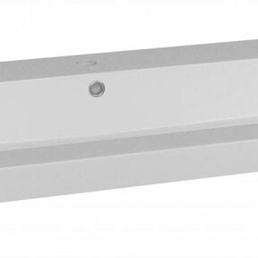 Wastafel mineraalmarmer 100cm overloop met kraangat 0 - 1 of 2 Wit glanzend SaniPro Trendline 100x47x5 cm zonder kraangat