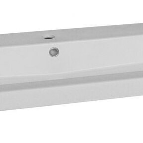 Wastafel 100cm enkele wasbak SaniPro Trend 100x47x5cm keramiek rechthoekig met overloop kraangat 1 - 2 of zonder kraangat