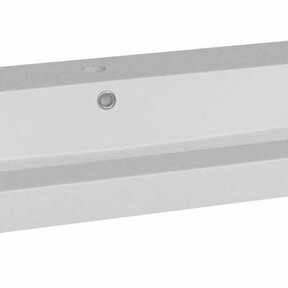 Wastafel 80cm enkele wasbak SaniPro Trend 80x47x5cm keramiek rechthoekig met overloop kraangat 1 of zonder kraangat