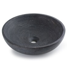 Ronde Waskom Natuursteen 38x12cm SaniPro Perno Opbouw Waskom Hardsteen 38x38x12 cm Grijs - Antraciet