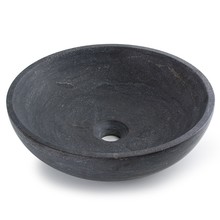 Ronde Waskom Natuursteen 38x12cm SaniPro Perno Opbouw Waskom Hardsteen 38x38x12 cm Grijs - Antraciet