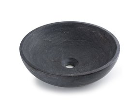 Ronde Waskom Natuursteen 38x12cm SaniPro Perno Opbouw Waskom Hardsteen 38x38x12 cm Grijs - Antraciet
