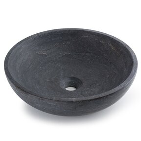 Ronde Waskom Natuursteen 38x12cm SaniPro Perno Opbouw Waskom Hardsteen 38x38x12 cm Grijs - Antraciet