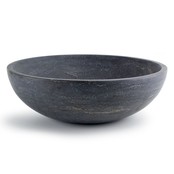 Ronde Waskom Natuursteen 38x12cm SaniPro Perno Opbouw Waskom Hardsteen 38x38x12 cm Grijs - Antraciet