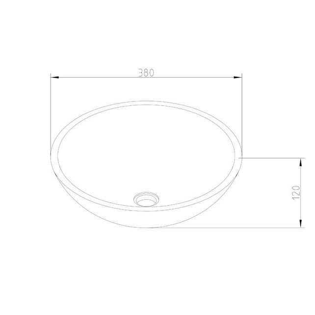 Ronde Waskom Natuursteen 38x12cm SaniPro Perno Opbouw Waskom Hardsteen 38x38x12 cm Grijs - Antraciet
