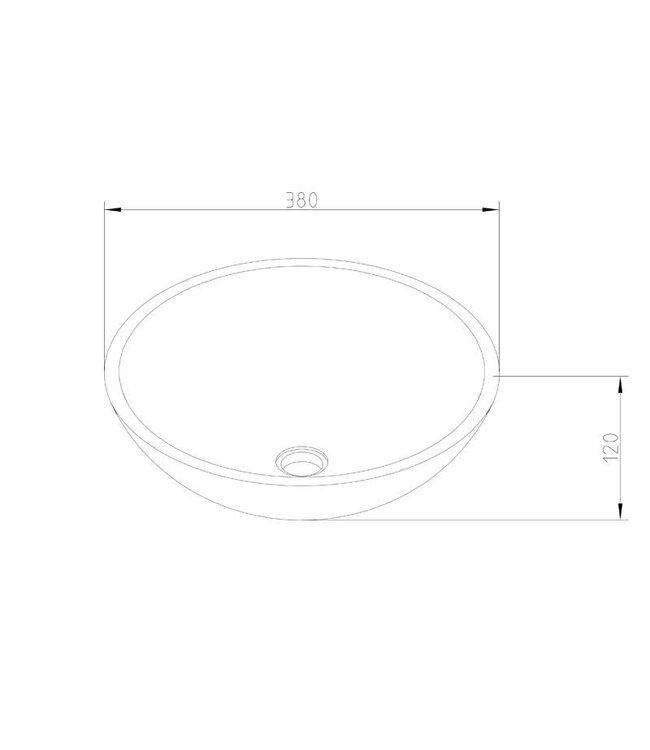 Ronde Waskom Natuursteen 38x12cm SaniPro Perno Opbouw Waskom Hardsteen 38x38x12 cm Grijs - Antraciet