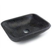 Waskom Rechthoek Natuursteen 45x35x12 cm SaniPro Perno Opbouw Waskom Hardsteen 45x35x12cm Grijs - Antraciet