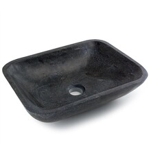 Waskom Rechthoek Natuursteen 45x35x12 cm SaniPro Perno Opbouw Waskom Hardsteen 45x35x12cm Grijs - Antraciet