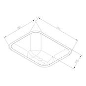 Waskom Rechthoek Natuursteen 45x35x12 cm SaniPro Perno Opbouw Waskom Hardsteen 45x35x12cm Grijs - Antraciet