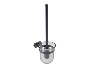 Donna WC Borstel set Zwart met glazen houder toilet accessoire WC-Borstel houder