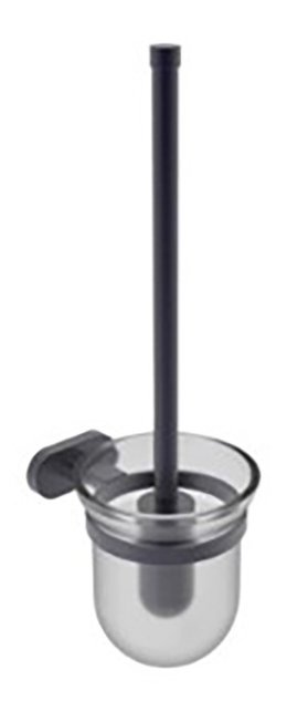 Donna WC Borstel set Zwart met glazen houder toilet accessoire WC-Borstel houder