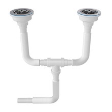 Dubbele sifon Felxibel Afvoerlang kunststof met crepine  Ø32CM