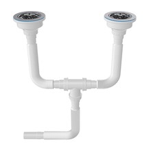 Dubbele sifon Felxibel Afvoerlang kunststof met crepine  Ø32CM