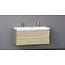 SaniPRO Badkamermeubel Trend Zara 120x47x52cm Licht Eiken SaniPro 2 Lades Greeploos met greeplist aliminium Softclose Wastafel 2 Kraangaten Keramiek