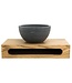 SaniPro PARRO Mini Toilet Fonteinset inbouw fonteinkraan Zwart Planchet met Handdoekhouder Natuursteen waskom met draaiknop Pushup Sifon 40x22x8cm