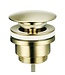 PARRO Mini Toilet Fonteinset inbouw fonteinkraan Geborsteld Goud Planchet met Handdoekhouder Natuursteen waskom met draaiknop Pushup Sifon 40x22x8cm