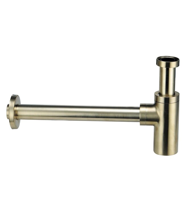 SANI-SUPPLY PARRO Mini Toilet Fonteinset inbouw fonteinkraan Geborsteld Goud Planchet met Handdoekhouder Natuursteen waskom met draaiknop Pushup Sifon 40x22x8cm