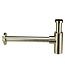 PARRO Mini Toilet Fonteinset inbouw fonteinkraan Geborsteld Goud Planchet met Handdoekhouder Natuursteen waskom met draaiknop Pushup Sifon 40x22x8cm