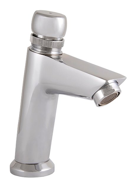 Zelfsluitend Toiletkraan Chroom Creavit Enkel Koudkraan met drukknop messing 5sec.