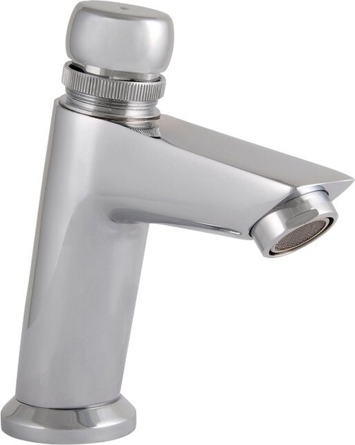 Zelfsluitend Toiletkraan Chroom Creavit Enkel Koudkraan met drukknop messing 5sec.