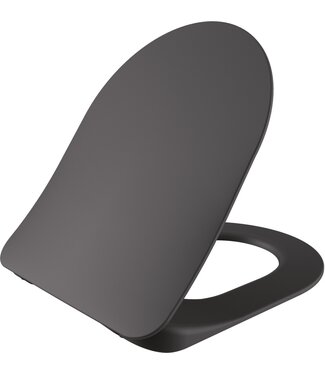 CREAVIT Creavit Freedom Toiletbril Mat Antraciet duroplast softclose toiletzitting 36x44,5cm