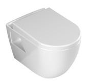 Budget Hangtoilet Glans Wit Creavit Aloni incl. Softclose toiletbril met spoelrand 51x35x36cm