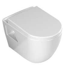 Budget Hangtoilet Glans Wit Creavit Aloni incl. Softclose toiletbril met spoelrand 51x35x36cm