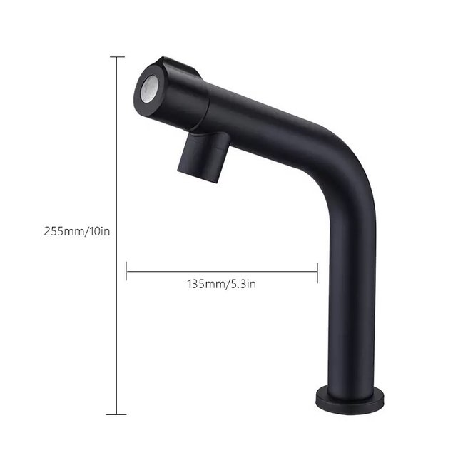 Toiletkraan Zwart Donna Balkon fonteinkraan Zwart Mat enkel koudkraan