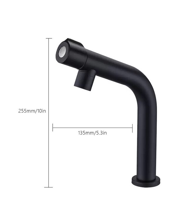 SANI-SUPPLY Toiletkraan Zwart Donna Balkon fonteinkraan Zwart Mat enkel koudkraan