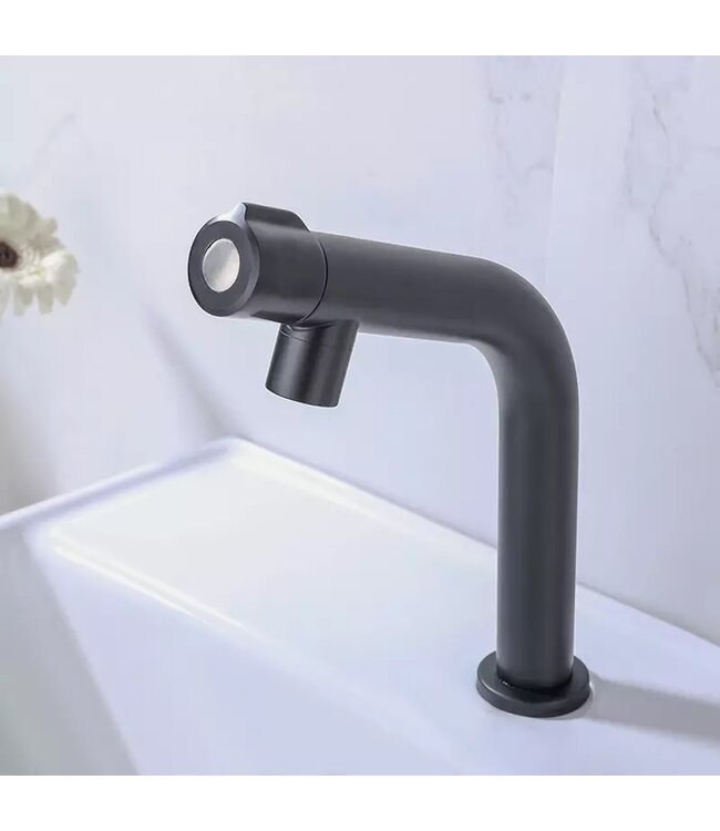 SANI-SUPPLY Toiletkraan Zwart Donna Balkon fonteinkraan Zwart Mat enkel koudkraan