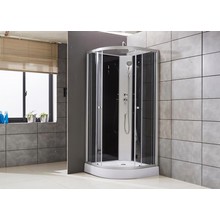 Gesloten Douchecabine Kwartrond 80x80cm Compleet met doucheset en Creavit Beauty gesloten Douchecabine 5mm Veiligheidsglas