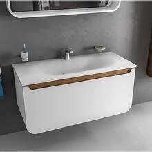 Design Badkamermeubel Pion 120cm Creavit Wit Keramisch wastafel kraangat 1 incl Design afvoerplug  120x85x53cm zonder overloop