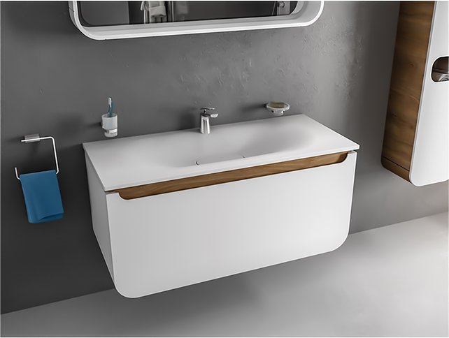 Design Badkamermeubel Pion 120cm Creavit Wit Keramisch wastafel kraangat 1 incl Design afvoerplug  120x85x53cm zonder overloop Design Badkamermeubel Pion 120cm Creavit Wit Keramisch wastafel kraangat 1 incl Design afvoerplug  120x85x53cm zonder overloop