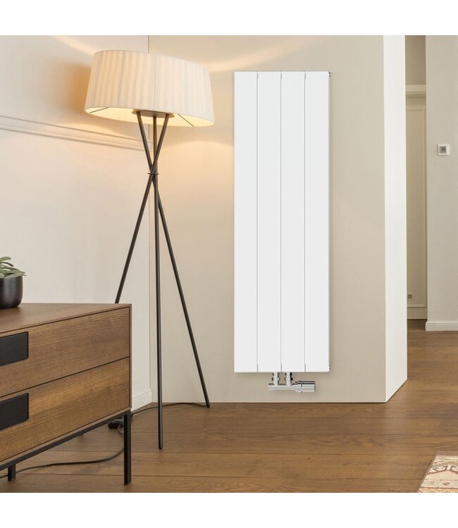 Designradiator King 120cm 648 Watt Hoogglans Wit Middenonderaansluiting 120x37.5cm