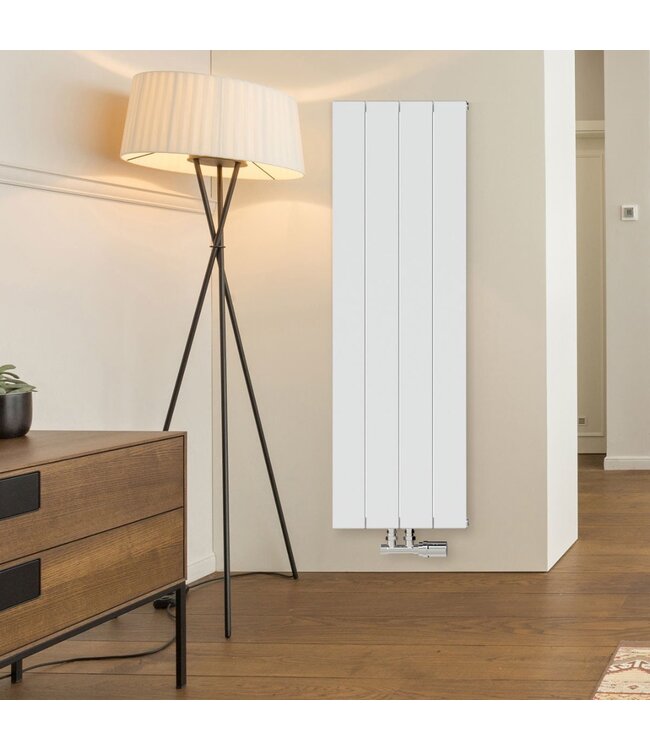 Designradiator King 120cm 648 Watt Mat Wit Middenonderaansluiting 120x37.5cm