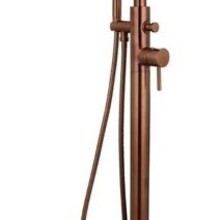 Vrijstaande badkraan Effeze Geborsteld koper Mengkraan Rond eengreep met Handdouche