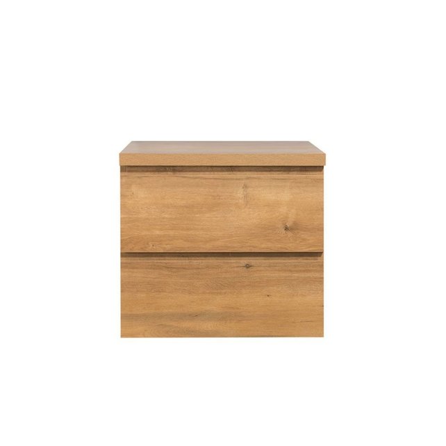 Badkamermeubel 60x50x48cm Mat Eiken Topblad Callisto Diamond Hangend 2 Lades Softclose Greeploos Zonder Kraangat Badkamermeubel 60x50x48cm Mat Eiken Topblad Callisto Diamond Hangend 2 Lades Softclose Greeploos Zonder Kraangat