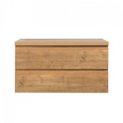 Badkamermeubel 100x50x48cm Mat Eiken Topblad Callisto Diamond Hangend 2 Lades Softclose Greeploos Zonder Kraangat Badkamermeubel 100x50x48cm Mat Eiken Topblad Callisto Diamond Hangend 2 Lades Softclose Greeploos Zonder Kraangat