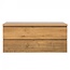 Badkamermeubel 120x50x48cm Mat Eiken Topblad Callisto Diamond Hangend 2 Lades Softclose Greeploos Zonder Kraangat