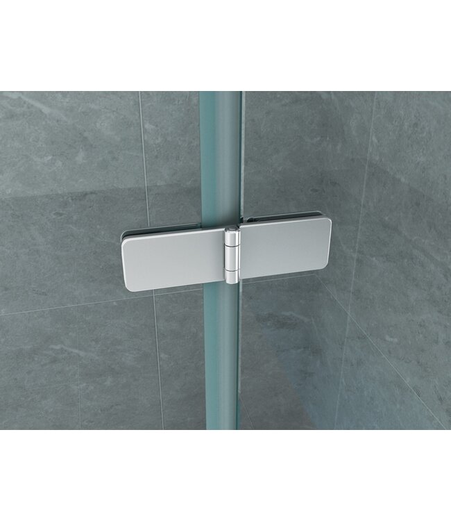 Badwand Elena 3-Delig 130x140cm Antikalk Helder Glas Chroom Profiel 6mm Veiligheidsglas Easy Clean omkeerbaar