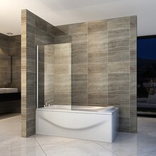 Badwand Elena 70x140cm Antikalk Helder Glas Vaste Wand Chroom Profiel 6mm Veiligheidsglas Easy Clean