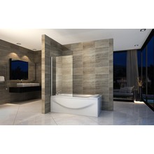 Badwand Elena 70x140cm Antikalk Helder Glas Vaste Wand Chroom Profiel 6mm Veiligheidsglas Easy Clean