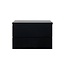 Badkamermeubel 80x50x48cm Mat Zwart Topblad Callisto Diamond Hangend 2 Lades Softclose Greeploos Zonder Kraangat