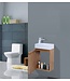 Fonteinkast Compleet Set Eiken met Fonteintje Mineraalmarmer Kraangat Rechts 40x22x52cm SaniPro Wood Eiken / Multiplex gefineerd waterdicht