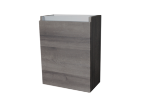 Fonteinkast 52x40x22cm Century Oak Scharnier Rechts Aluminium Greeplijst SaniPro