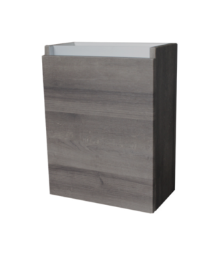 SANI-SUPPLY Fonteinkast 52x40x22cm Century Oak Scharnier Rechts Aluminium Greeplijst SaniPro