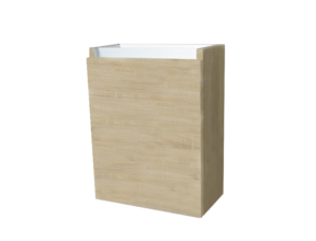 Fonteinkast 52x40x22cm Light Wood Scharnier Rechts Aluminium Greeplijst SaniPro
