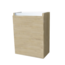 SANI-SUPPLY Fonteinkast 52x40x22cm Light Wood Scharnier Rechts Aluminium Greeplijst SaniPro