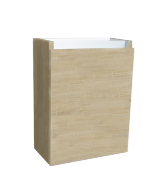 SANI-SUPPLY Fonteinkast 52x40x22cm Light Wood Scharnier Links Aluminium Greeplijst SaniPro
